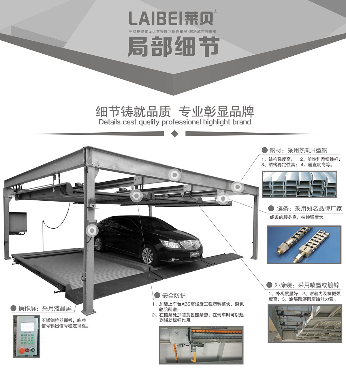 重慶PSH2-D1負一正一地坑二層升降橫移立體停車設備局部細節.jpg